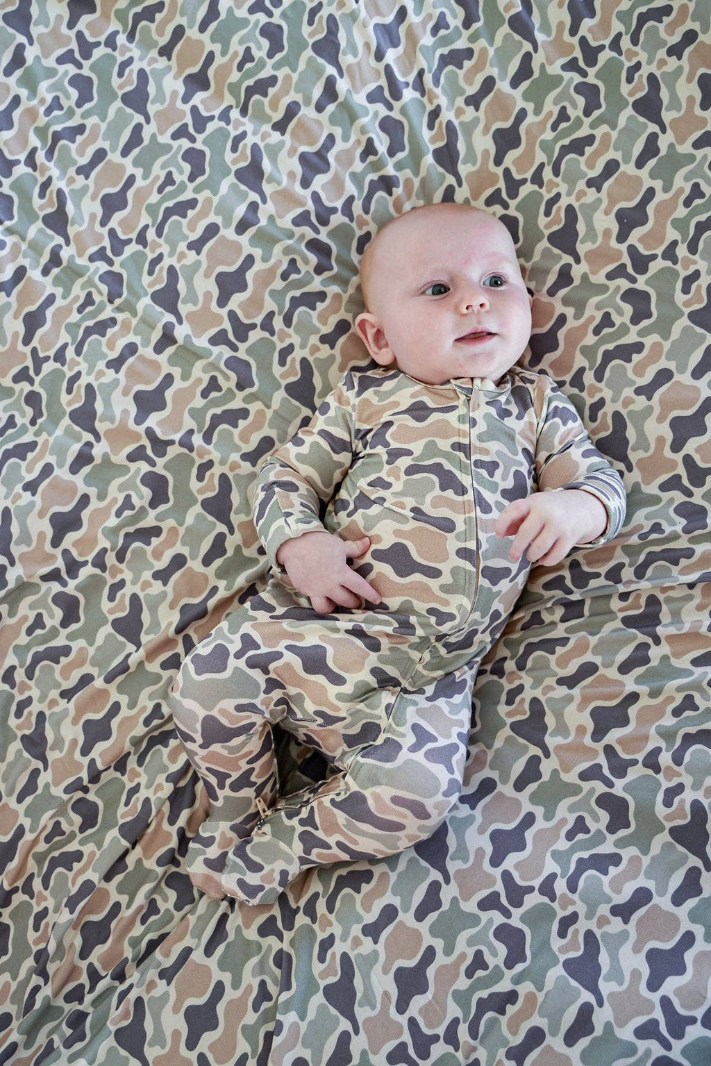 Bamboo Zipper Footie | Camo Cutie
