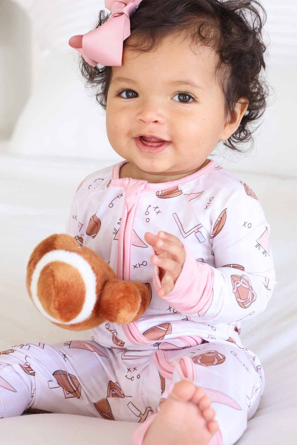 Tiny Touchdowns Convertible Zip Romper | Pink