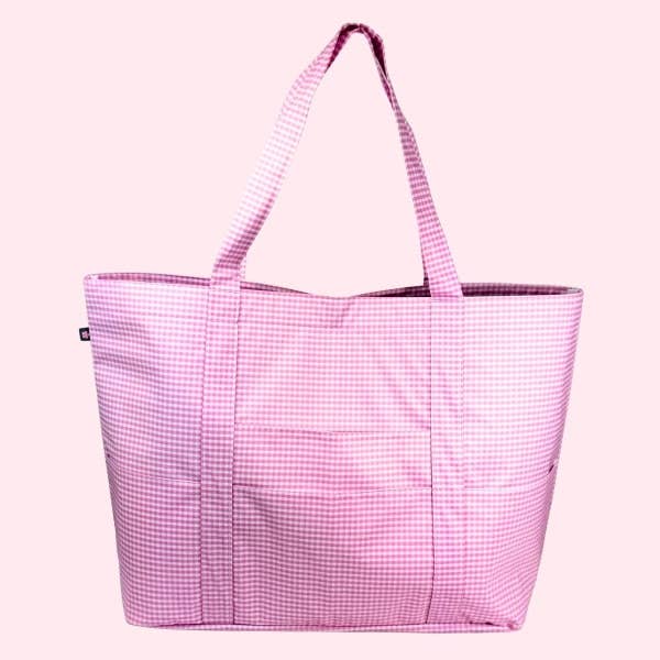 Wipeable Pink Gingham Big Mama Tote