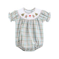 Pinkmas Plaid Christmas Smocked Romper