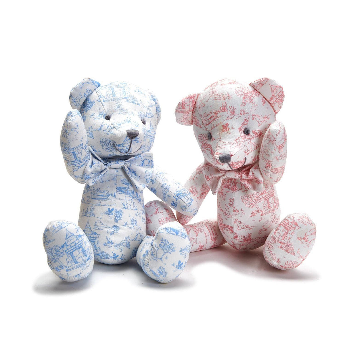 Animal Toile Stuffed Teddy Bear Pattern Assorted 2 Colors