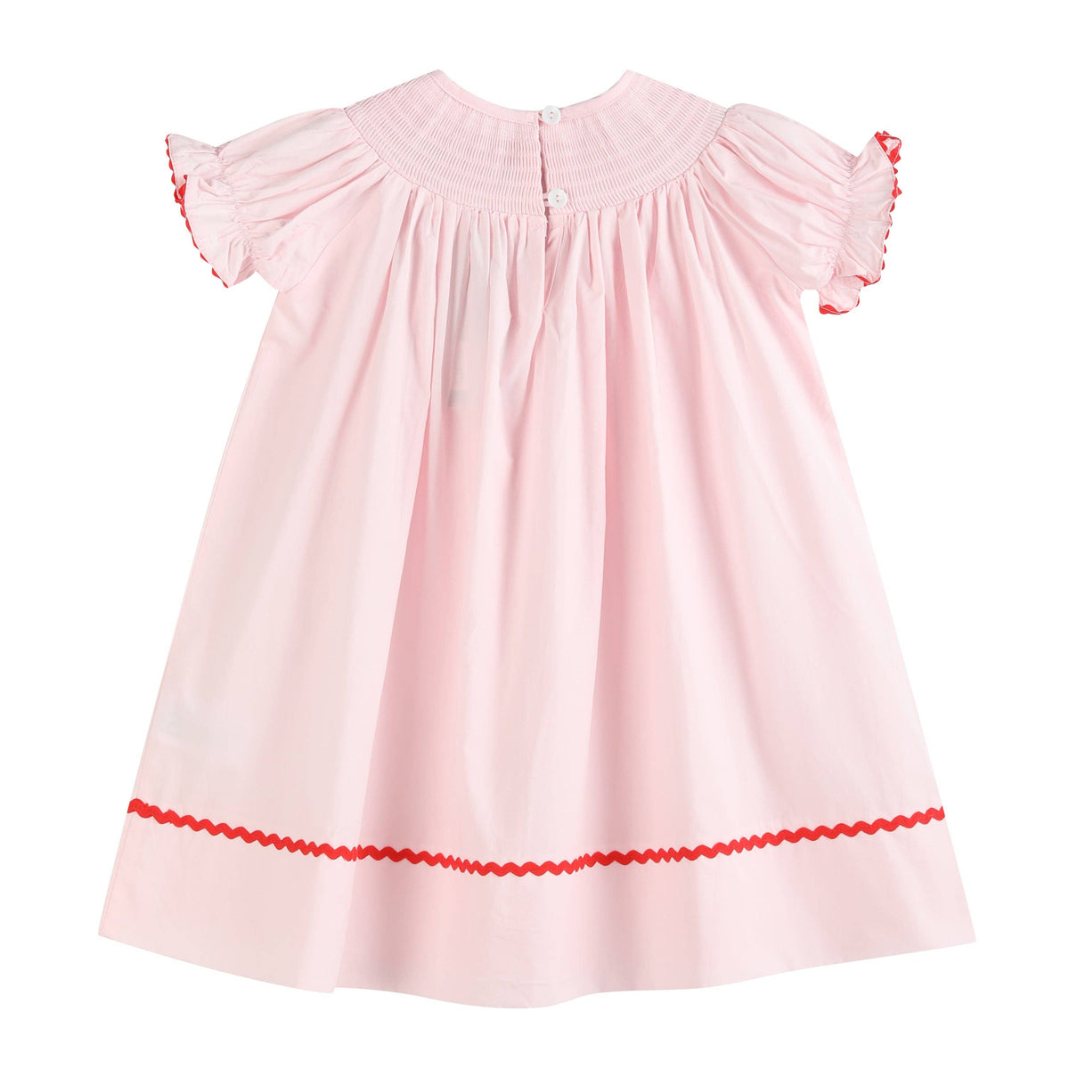 Pink Christmas Smocked Bishop Dress