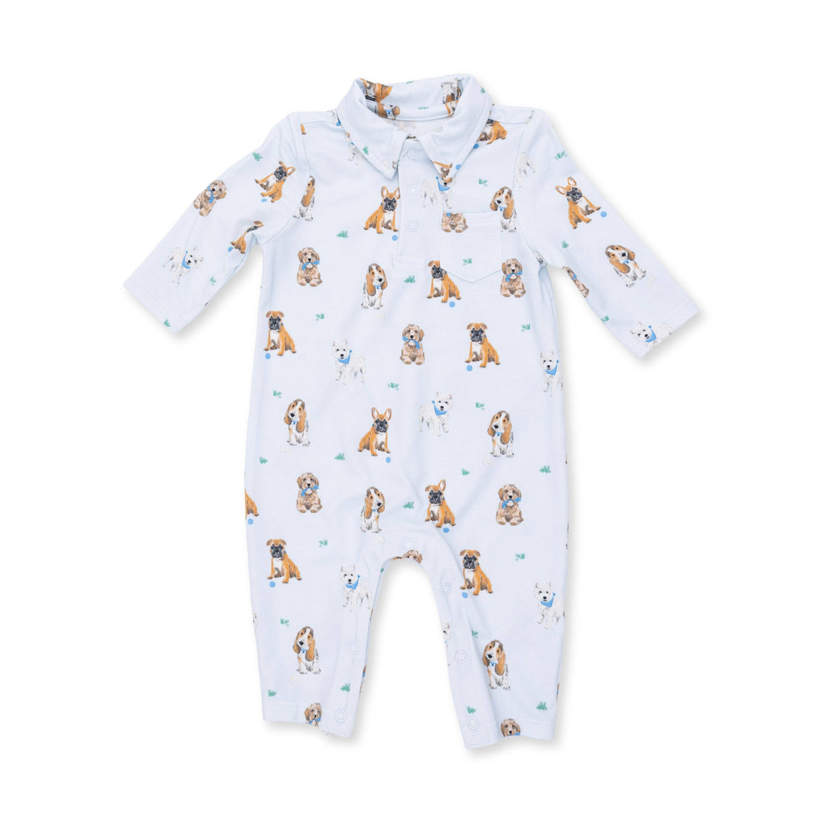 Bestie Dogs Blue - Polo Romper