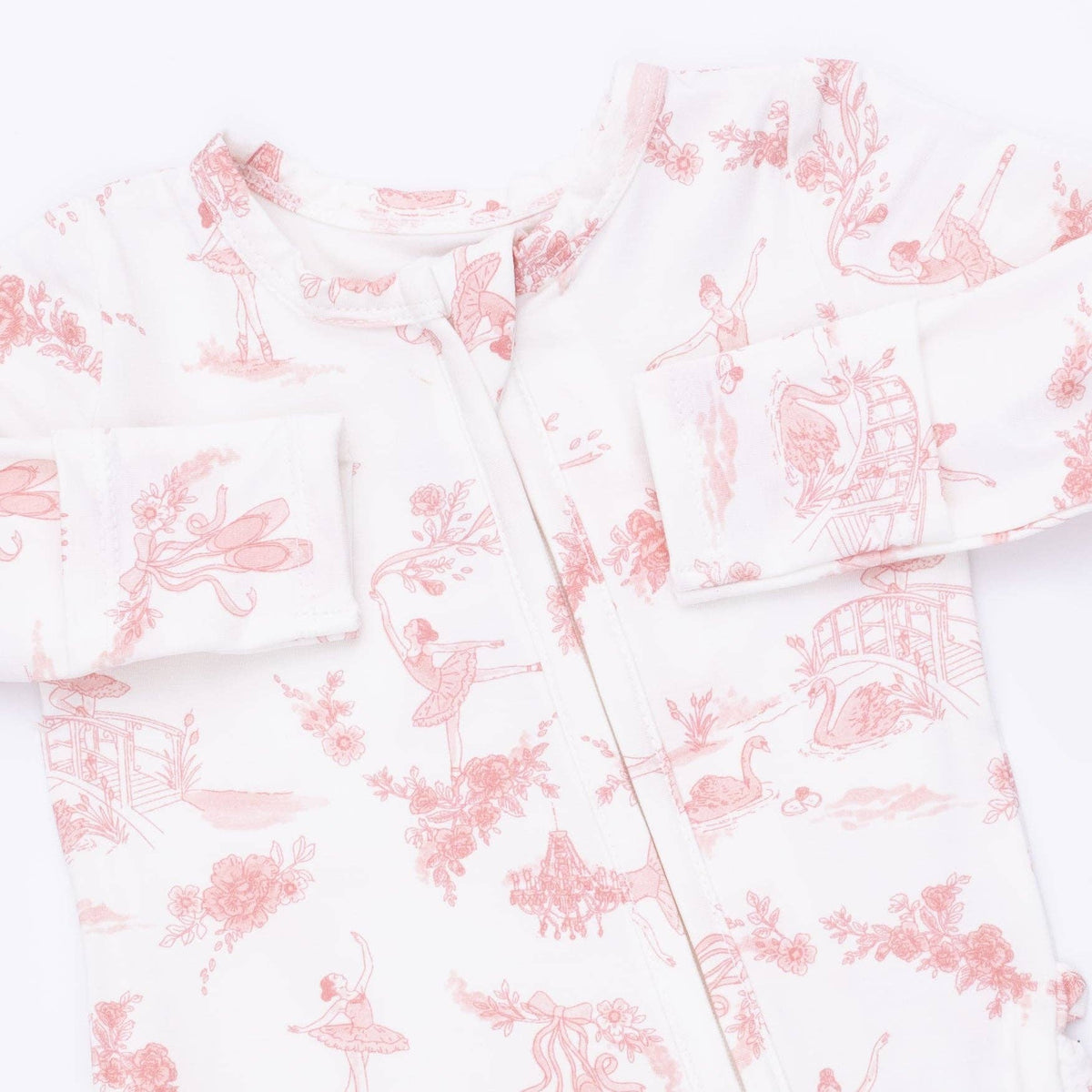 Ballet Toile - 2 Way Ruffle Back Zipper Footie