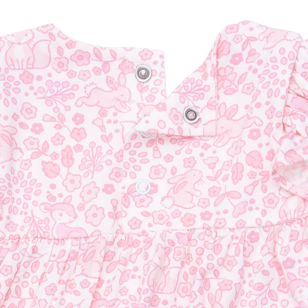 Baby Woodland - Ruffle Sleeve Snap Romper
