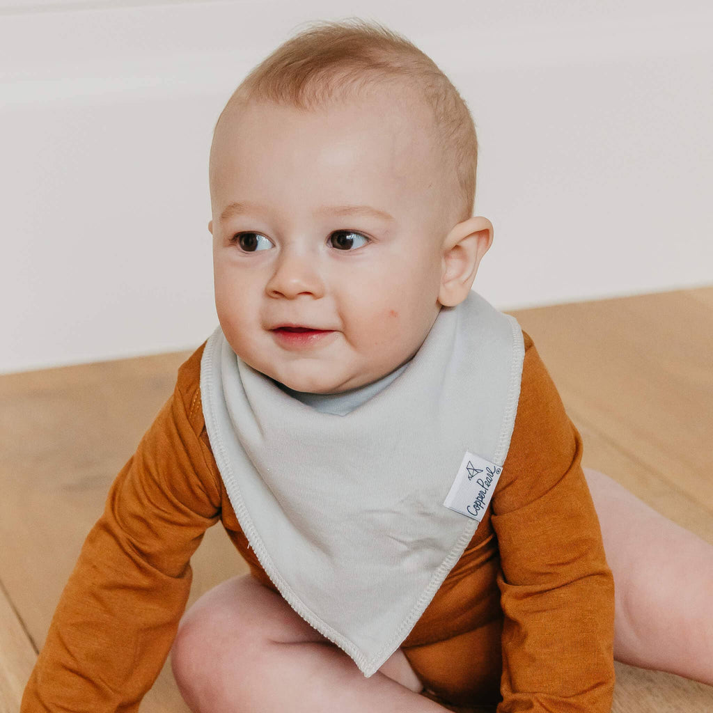 4 Pack Baby Bandana Bibs - Grey Basics