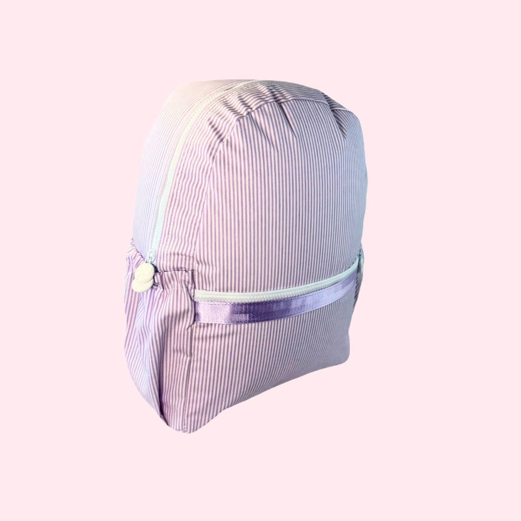 Wipeable Backpack- Lilac Preppy Stripe