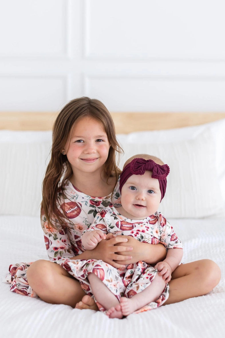 Mila & Rose- Football and Flowers Twirl Dress