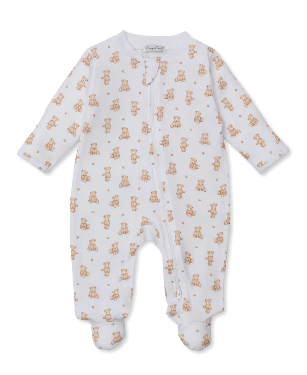 Kissy Kissy-Teddy Bears Tan Zip Footie