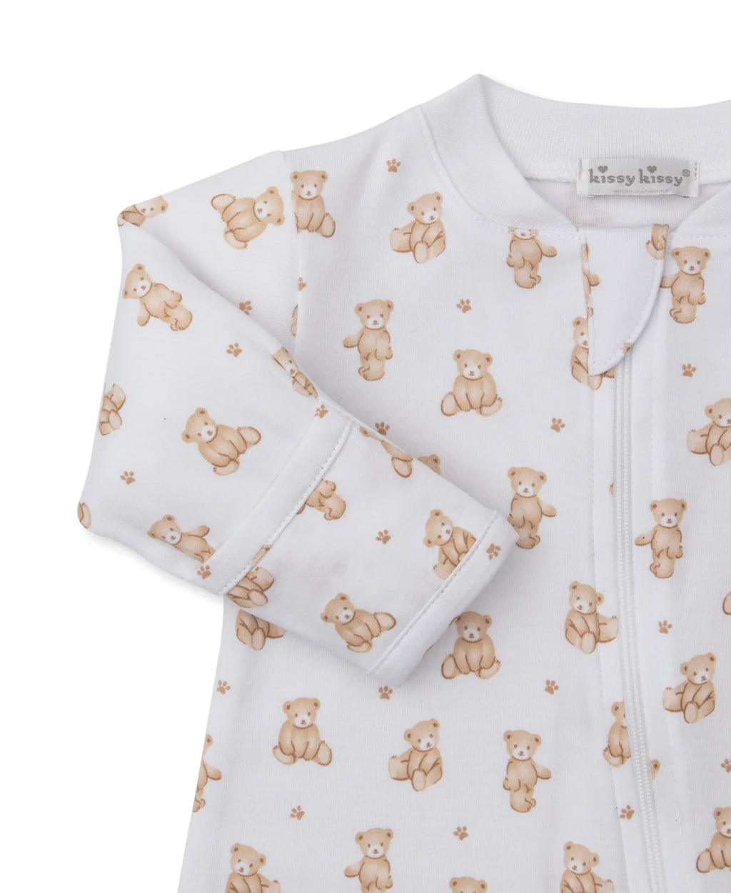Kissy Kissy-Teddy Bears Tan Zip Footie