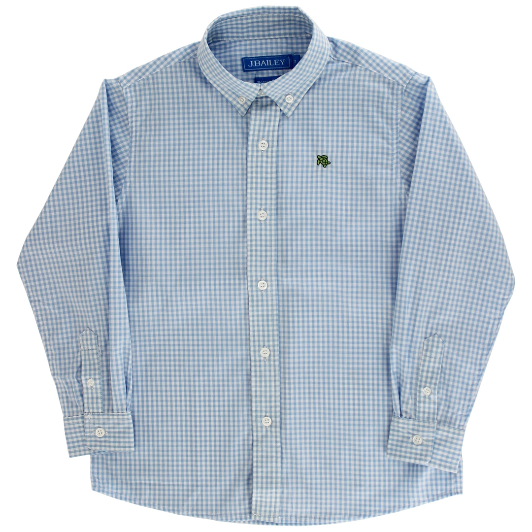 Bailey Boys- Light Blue Check Button Down